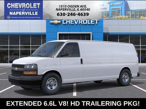 Summit White 2026 Chevrolet Express 3500 3500 Extended Wheelbase, WT, RWD