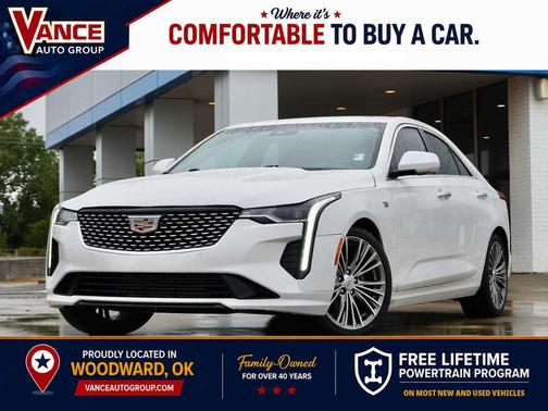 Crystal White Tricoat 2023 Cadillac CT4 Premium Luxury