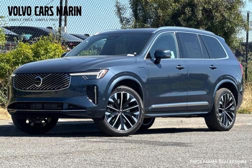 Denim Blue Metallic 2026 Volvo XC90 Plug-In Hybrid Plus, T8 AWD, Electric/Gasoline, Bright, 7 Seats