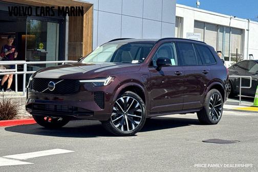 Mulberry Red Metallic 2026 Volvo XC90 Plug-In Hybrid Ultra Dark Theme, T8 AWD, Electric/Gasoline, 7 Seats