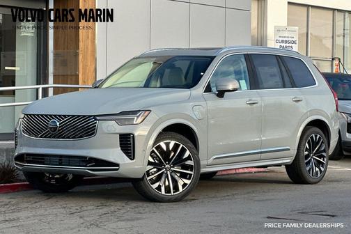 Vapour Grey Metallic 2026 Volvo XC90 Plug-In Hybrid Ultra, T8 AWD, Electric/Gasoline, Bright, 7 Seats