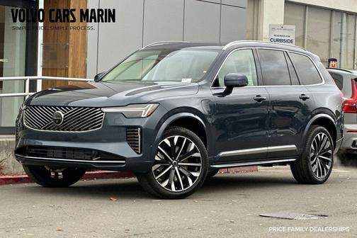 Denim Blue Metallic 2026 Volvo XC90 Plug-In Hybrid Ultra, T8 AWD, Electric/Gasoline, Bright, 7 Seats