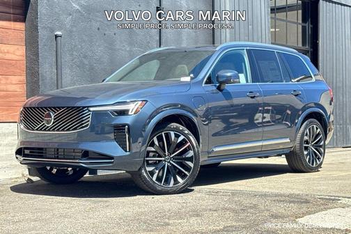 Denim Blue Metallic 2026 Volvo XC90 Plug-In Hybrid Plus, T8 AWD, Electric/Gasoline, Bright, 7 Seats