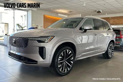 Aurora Silver 2026 Volvo XC90 Plus, B5 AWD Gas (mild hybrid), Gasoline, Bright, 7 Seats