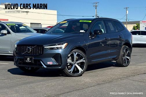 Denim Blue Metallic 2025 Volvo XC60 Plug-In Hybrid Ultra, T8 AWD Electric/Gasoline, Dark