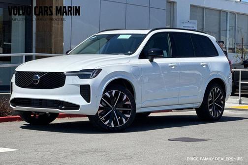 Crystal White Pearl 2026 Volvo XC90 Plug-In Hybrid Ultra Dark Theme, T8 AWD, Electric/Gasoline, 6 Seats