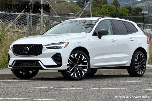 Crystal White Metallic 2026 Volvo XC60 Plug-In Hybrid Ultra, T8 AWD Electric/Gasoline, Dark
