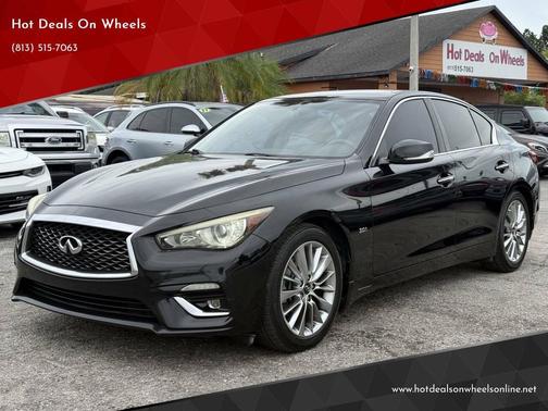 Black 2018 INFINITI Q50 3.0t LUXE
