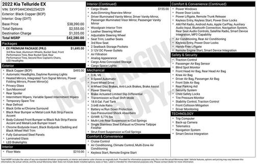 Black 2022 Kia Telluride EX