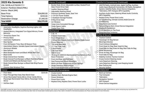 Metal 2025 Kia Sorento S