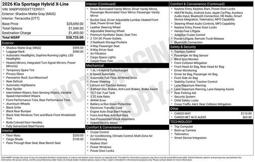 Shadow 2026 Kia Sportage Hybrid X-Line