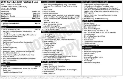Terrain 2027 Kia Telluride SX-Prestige