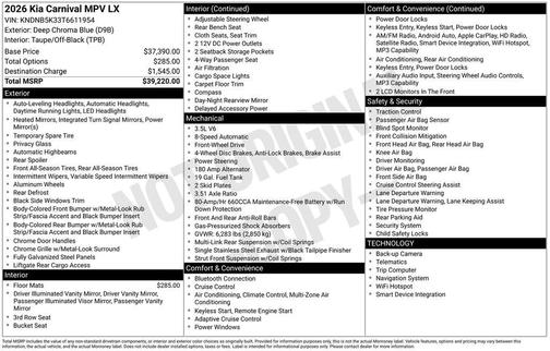 2026 Kia Carnival LX