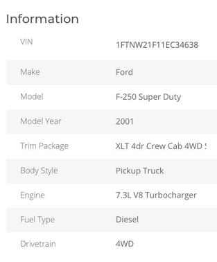 Oxford White Clearcoat 2001 Ford F-250 XLT