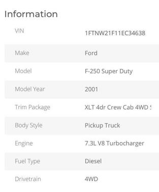 Oxford White Clearcoat 2001 Ford F-250 XLT
