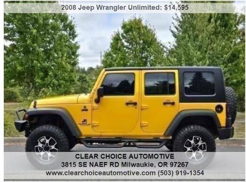 Yellow 2008 Jeep Wrangler Unlimited X