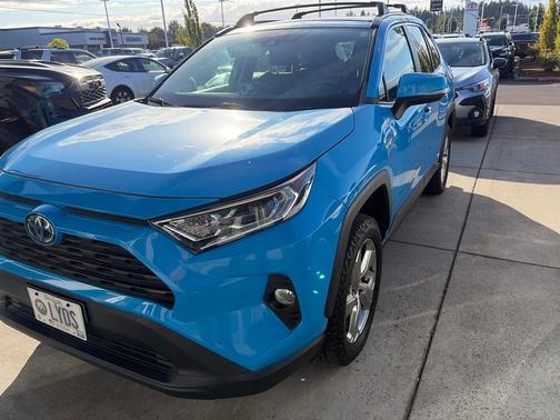 Blue Flame 2021 Toyota RAV4 Hybrid XLE Premium
