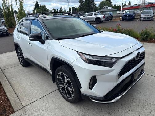 Wind Chill Pearl/Midnight Black Metallic 2025 Toyota RAV4 Plug-In Hybrid XSE