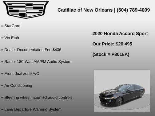 Black 2020 Honda Accord Sport 1.5T