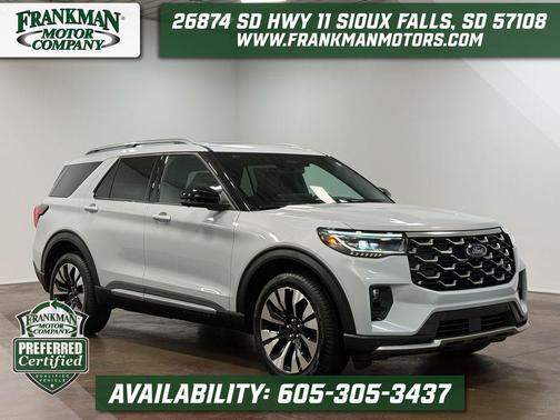 White Metallic 2025 Ford Explorer Platinum