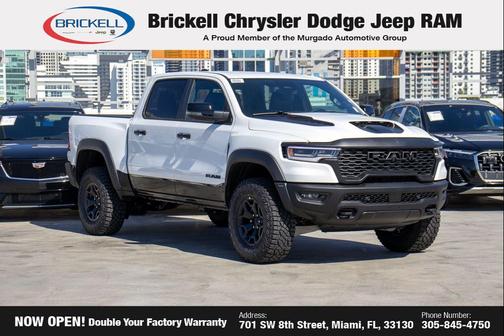 Bright White Clearcoat 2026 RAM 1500 RHO Crew Cab 4x4 5'7' Box