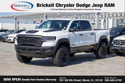 Bright White Clearcoat 2026 RAM 1500 RHO Crew Cab 4x4 5'7' Box