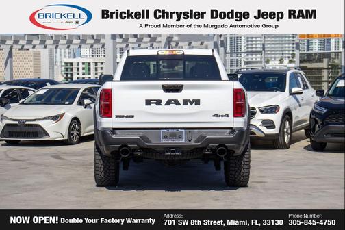 Bright White Clearcoat 2026 RAM 1500 RHO Crew Cab 4x4 5'7' Box