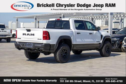 Bright White Clearcoat 2026 RAM 1500 RHO Crew Cab 4x4 5'7' Box