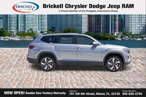 Pure White 2024 Volkswagen Atlas 2.0T SE w/Technology