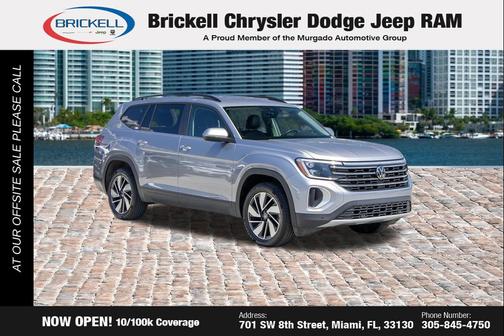 Pure White 2024 Volkswagen Atlas 2.0T SE w/Technology