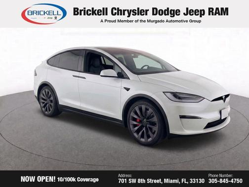Pearl White Multi-Coat 2023 Tesla Model X Plaid Tri Motor All-Wheel Drive