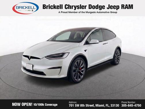 Pearl White Multi-Coat 2023 Tesla Model X Plaid Tri Motor All-Wheel Drive