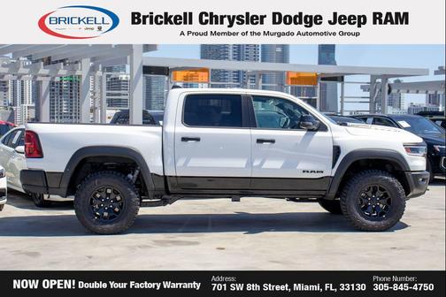 Bright White Clearcoat 2026 RAM 1500 RHO Crew Cab 4x4 5'7' Box