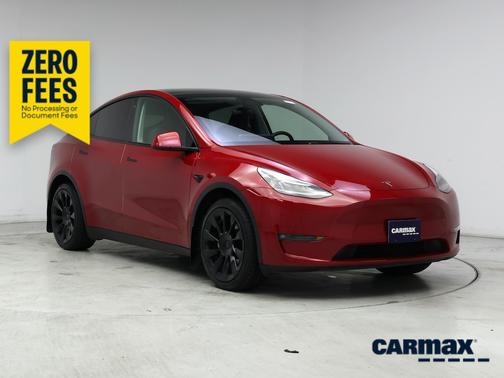 Red 2021 Tesla Model Y Long Range