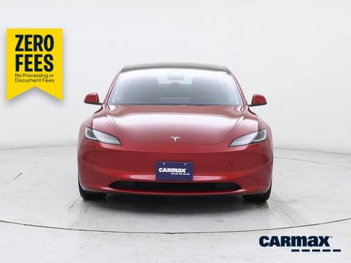 Red 2025 Tesla Model 3 Long Range