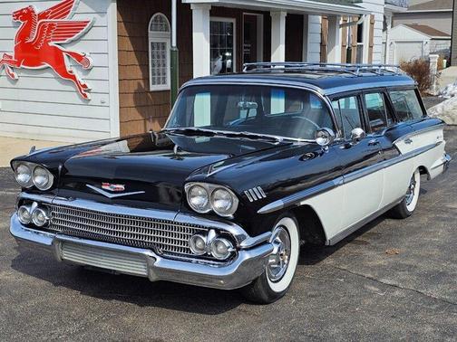 Black 1958 Chevrolet Nomad POSITRACTION