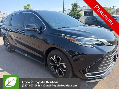 Midnight Black Metallic 2025 Toyota Sienna Platinum