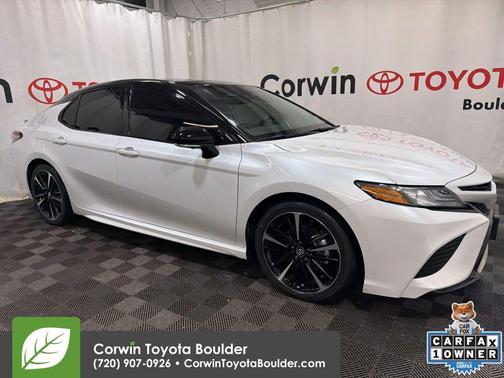 White 2019 Toyota Camry XSE