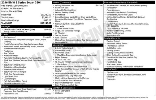 Jet Black 2016 BMW 320 i