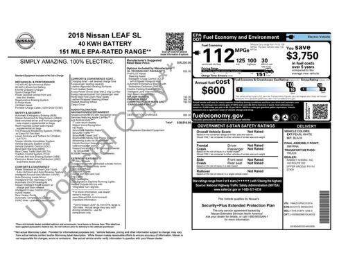 Pearl White 2018 Nissan Leaf SL