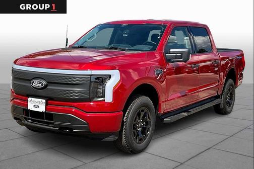 Red 2025 Ford F-150 Lightning XLT