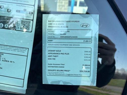 Serenity White Pearl 2026 Hyundai ELANTRA HEV Blue