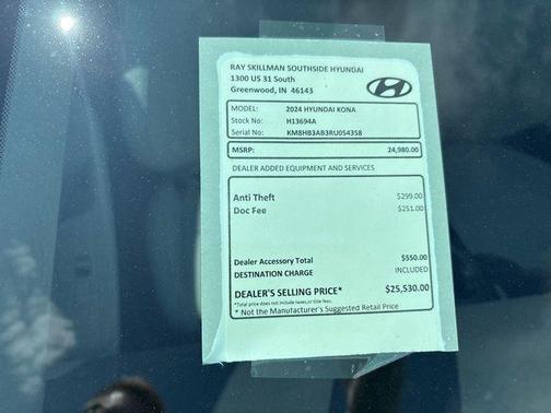 Atlas White 2024 Hyundai KONA SEL
