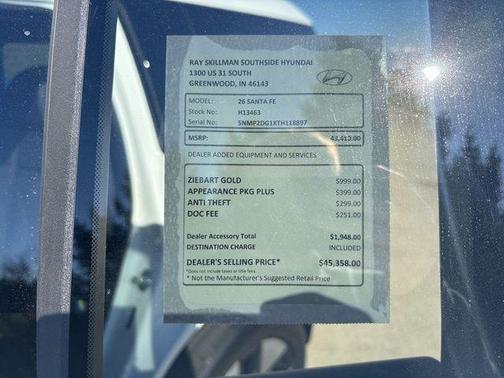 Serenity White 2026 Hyundai SANTA FE SEL 2.4