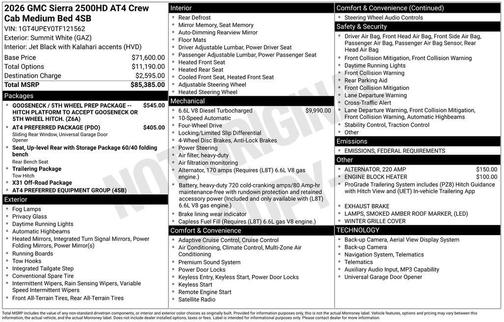 2026 GMC Sierra 2500 AT4