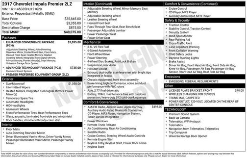 2017 Chevrolet Impala Premier 2LZ