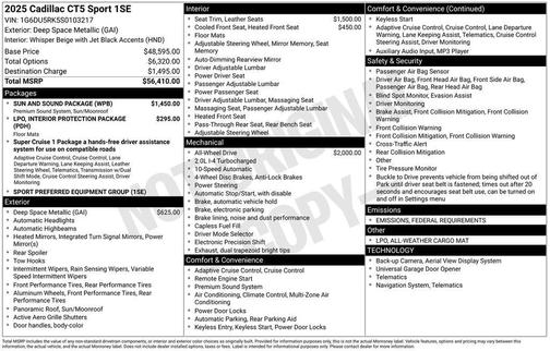 2025 Cadillac CT5 Sport AWD