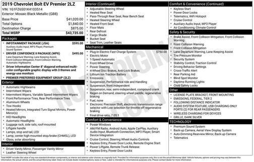 2019 Chevrolet Bolt EV Premier
