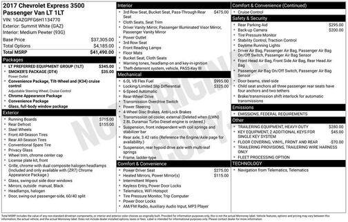 2017 Chevrolet Express 3500 LT