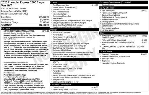 2025 Chevrolet Express 2500 Work Van